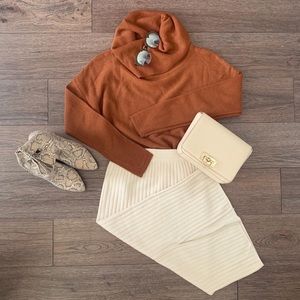 Burnt Orange Cowl Neck Sweater